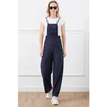 İp askılı beli lastikli tulum