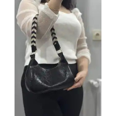 Kraş siyah cilt çanta