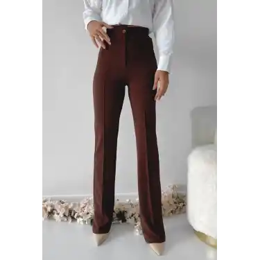 Önü cumalı ithal krep pantolon