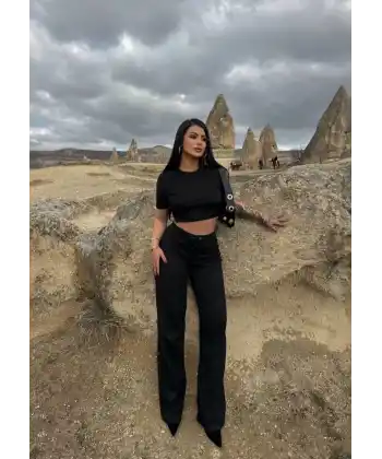 Bol paça pantolonlu alt üst takım