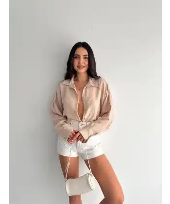 Çizgili oversize gömlek