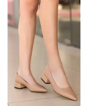 Desniy Nude Cilt Topuklu Ayakkabı