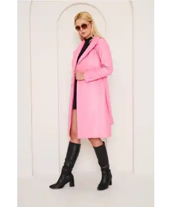 DÜĞMELİ UZUN DERİ KABAN