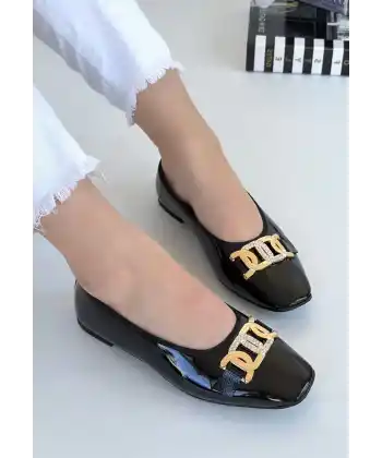 Embor Siyah Rugan Babet Ayakkabı