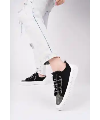 Enber Siyah Kot Bağcıklı Spor Ayakkabı