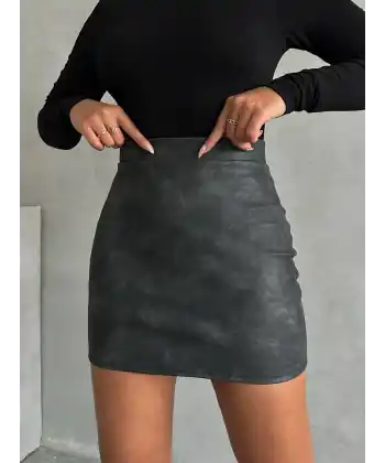 Eskitme deri mini etek