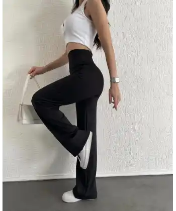 fitilli palazzo pantolon siyah