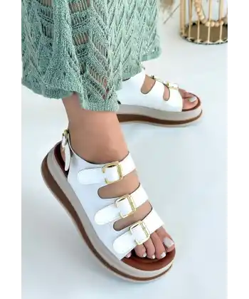 Jatay Beyaz Cilt Sandalet