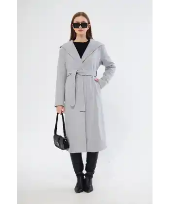 kapşonlu kaşe kaban