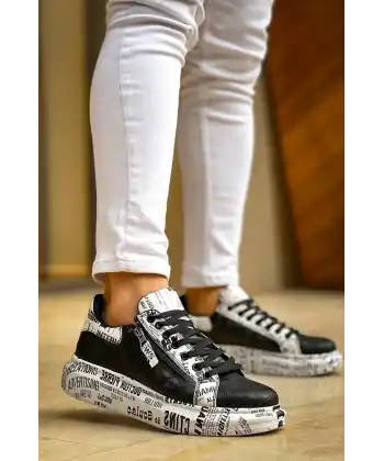 KB-02  Kuback Bağcıklı Crocodile Siyah Gazete Günlük Erkek Ayakkabı