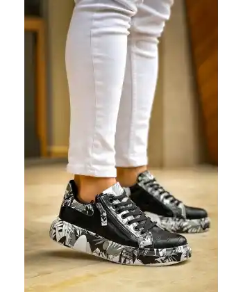 KB-02  Kuback Bağcıklı Crocodile Siyah Siyah Günlük Erkek Ayakkabı