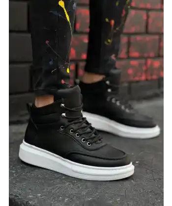 KB-0994  Kuback  Siyah Cilt  Yüksek Taban  Erkek Bilek Bot