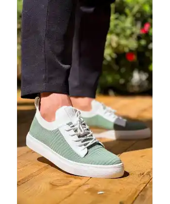 KB-110  Kuback Yeşil Triko Yüksek Taban Bağcıklı Günlük Erkek Ayakkabı