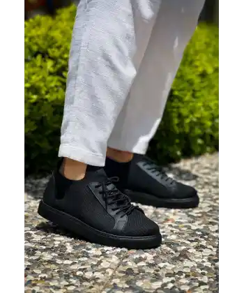 KB-112  Kuback Siyah Siyah TabanTriko Bağcıklı  Günlük Erkek  Ayakkabı
