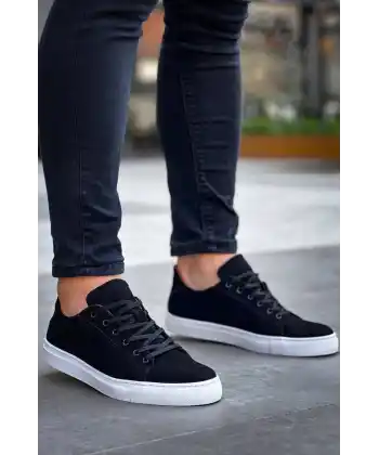 KB-122   Kuback Siyah Süet Yüksek Taban Bağcıklı Günlük Erkek Ayakkabı