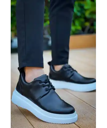 KB-X3  Kuback Siyah Cilt  Bağcıklı  Günlük Erkek  Ayakkabı