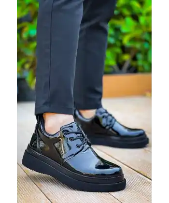 KB-X3  Kuback  Siyah Rugan Siyah Taban  Bağcıklı  Günlük Erkek  Ayakkabı