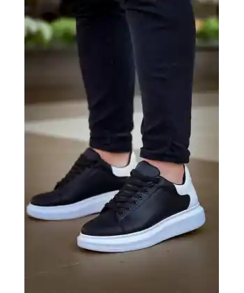 KB-X500  Kuback  Bağcıklı Siyah Beyaz  Günlük Erkek Ayakkabı