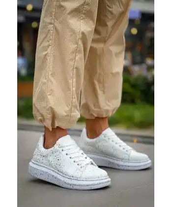 KB-X500  Kuback  Beyaz Silwer  Bağcıklı  Günlük Erkek  Ayakkabı