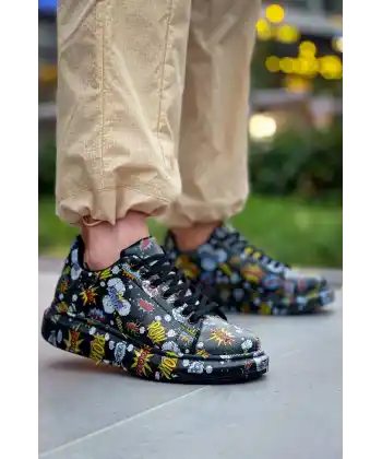 KB-X500  Kuback Siyah Boom  Bağcıklı  Günlük Erkek  Ayakkabı