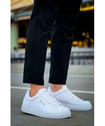 KB-X7  Kuback Beyaz Yüksek Taban Bağcıklı Günlük Erkek Ayakkabı