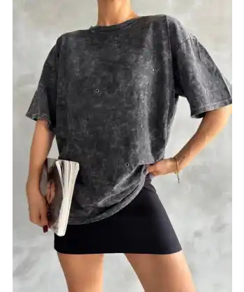 Kuş gözü yıkamalı tişört