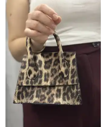 luxe leopar cilt çanta