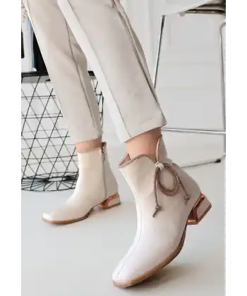 Melina Bej Cilt Topuklu Bot