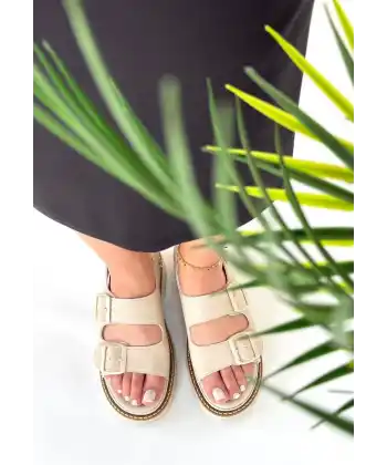 Milta Bej Nubuk Sandalet