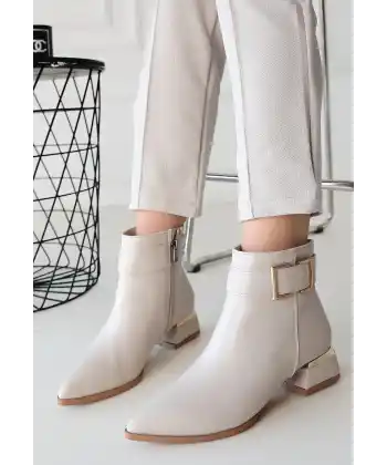 Mona Bej Cilt Topuklu Bot