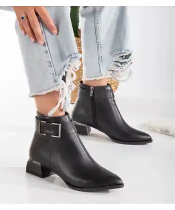 Mona Siyah Cilt Topuklu Bot