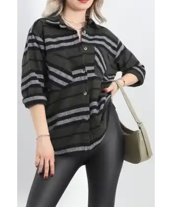 Oduncu gömlek haki siyah