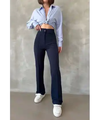 Önü cumalı ithal krep pantolon