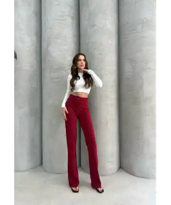 Önü cumalı ithal krep pantolon