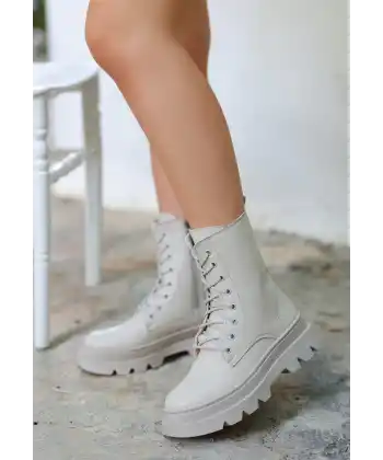 Orge Bej Cilt Bağcıklı Bot