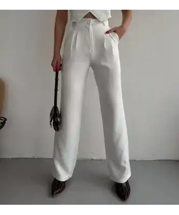 Palazzo pantolon beyaz s23211