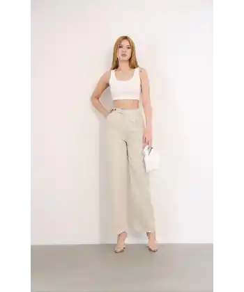 Pnt gabardin kemer detay pantolon