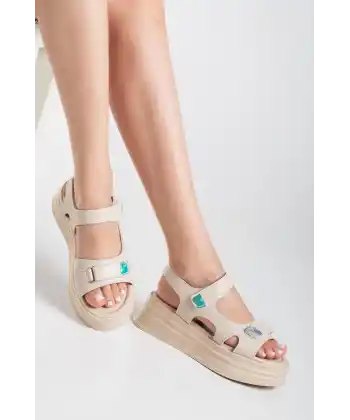 Saide Bej Cilt Cırt Cırtlı Sandalet