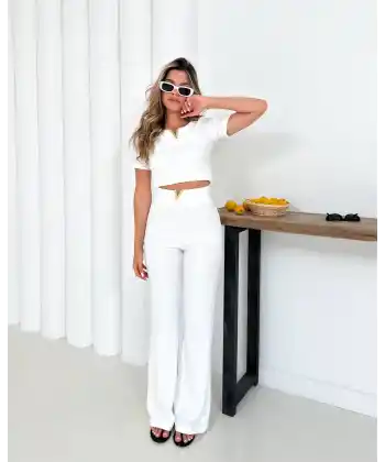 V aksesuarlı ottoman takım beyaz s255850