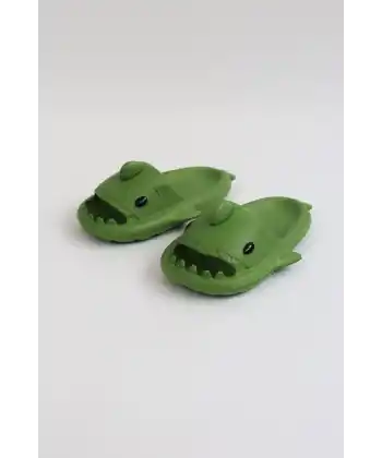 WG500 Köpekbalığı Haki Unisex Tam Ortopedik Terlik Shark Slides