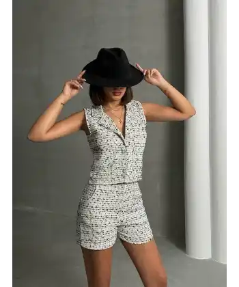 Yelekli şort takım