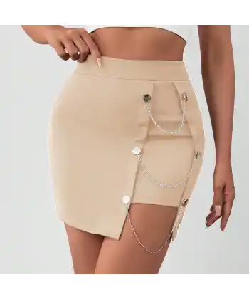 Zincirli mini şortlu etek s241008