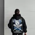 3 iplik şardonlu oversize compact kafa baskılı sweat siyah