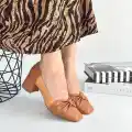 Agnet Taba Cilt Topuklu Ayakkabı