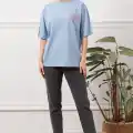 Baskılı tişört mavi
