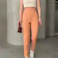 Beli lastikli karamel pantolon