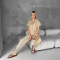 Bluz şalvar takım bej s255841