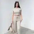 Bol paça pantolonlu alt üst takım