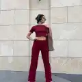 Bol paça pantolonlu alt üst takım