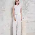 Broşlu yelek pantolon takım beyaz s255821